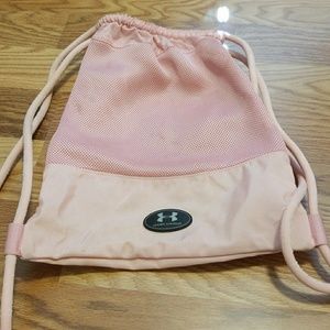 Pink Under Armour Drawstring Bag